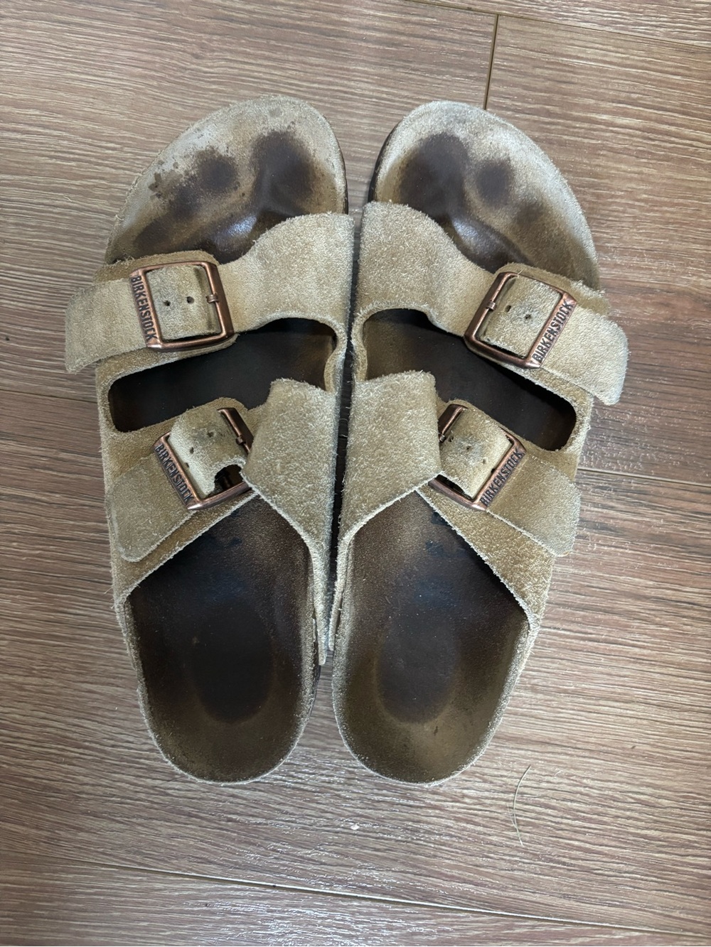 Birkenstock Men's Double-Strap Suede Sandals in Tan